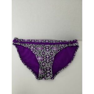 CONVERSE ONE STAR Women's Purple Decorative Strap Bikini Swimwear Bottom S